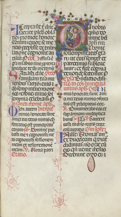 Missal: Fol. 262: Pyhä Tuomas, 1469. tekijältä Bartolomeo Caporali