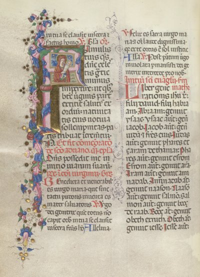 Missale: Fol. 311v: Pyhä Anna pitelee vastasyntynyttä Neitsyttä, 1469. tekijältä Bartolomeo Caporali