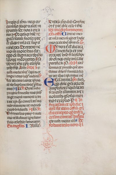 Missale: Fol. 319: Pyhä Franciscus ja Pyhän Franciscuksen koko messu, 1469. tekijältä Bartolomeo Caporali