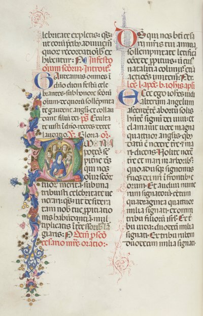 Missale: Fol. 322v: Neitsyt apostolien ja pyhien joukossa, 1469. tekijältä Bartolomeo Caporali