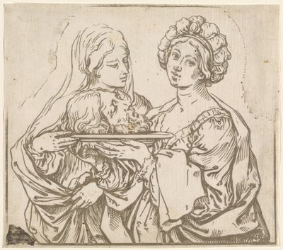 Herodias ja Salome tekijältä Bartolomeo Coriolano after Guido Reni