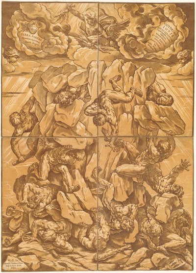 Jättiläisten kaatuminen tekijältä Bartolomeo Coriolano after Guido Reni