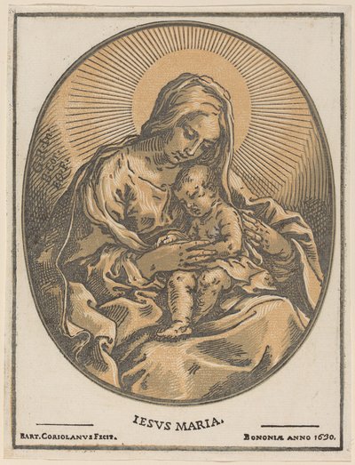 Neitsyt ja lapsi tekijältä Bartolomeo Coriolano after Guido Reni