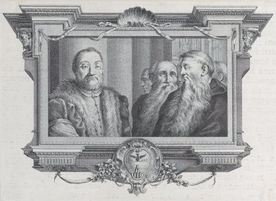 Kolme parrakasta miestä, yksi turkista, 1756. Tekijät: Bartolomeo Crivellari, Gabriel Söderling. tekijältä Bartolomeo Crivellari, Gabriel Söderling