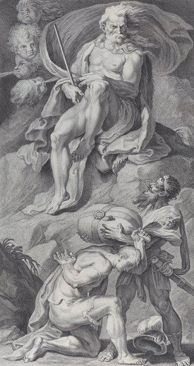 Levy 8: Ulysses vastaanottamassa tuulet nahkalaukussa Aeoluksesta, 1756 tekijältä Bartolomeo Crivellari