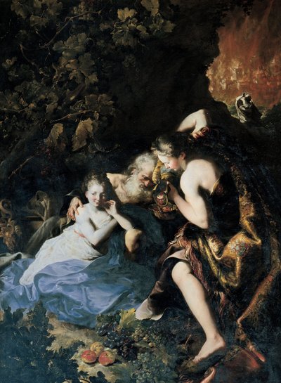 Loot ja hänen tyttärensä, 1695-1696 tekijältä Bartolomeo Guidobono