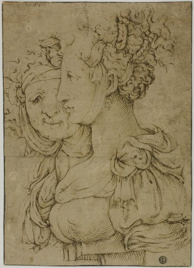 Vanha äiti ja nuori nainen tekijältä Bartolomeo Passarotti
