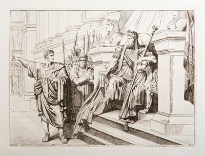 Appius Claudius esiintyy Armenian kuninkaan Tigranesin edessä tekijältä Bartolomeo Pinelli