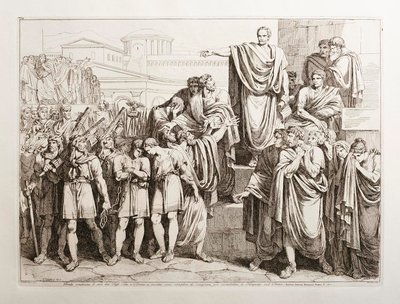 Brutus tuomitsee kaksi poikaansa, Tituksen ja Tiberiuksen, kuolemaan tekijältä Bartolomeo Pinelli