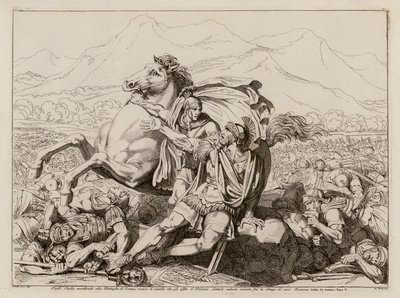 Lucius Aemilius Paullusin kuolema Cannaen taistelussa, 216 eaa. (etsaus) tekijältä Bartolomeo Pinelli