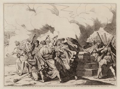 Romuluksen kuolema (etsaus) tekijältä Bartolomeo Pinelli