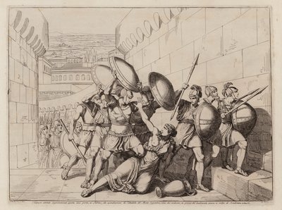 Tarpeian kuolema (etsaus) tekijältä Bartolomeo Pinelli