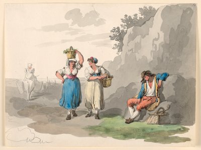 Piirustus, Paluu vuosikerrasta, 1807-08 tekijältä Bartolomeo Pinelli