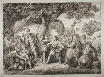 Gaius Mucius Scaevola Lars Porsenan läsnä ollessa tekijältä Bartolomeo Pinelli