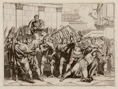 Gaius Servilius Ahala tappaa Spurius Maeliuksen, 439 eaa. (etsaus) tekijältä Bartolomeo Pinelli