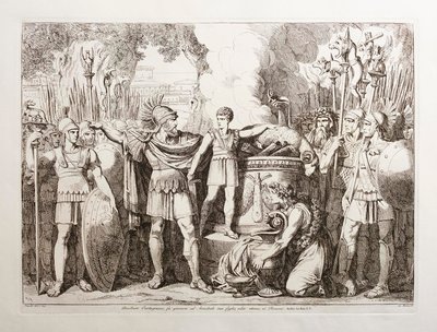 Hamilcar Barca pakottaa poikansa Hannibalin vannomaan ikuista vihaa roomalaisia kohtaan tekijältä Bartolomeo Pinelli
