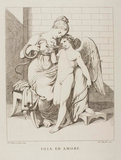 Hygieia ja Cupid tekijältä Bartolomeo Pinelli