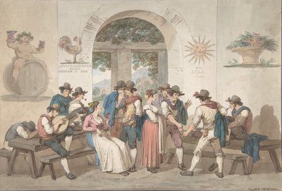 Roomalaisen majatalon sisustus, 1817, 1817. tekijältä Bartolomeo Pinelli