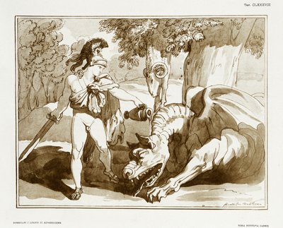 Jason laittaa Golden Fleeceä vartioivan lohikäärmeen uneen tekijältä Bartolomeo Pinelli