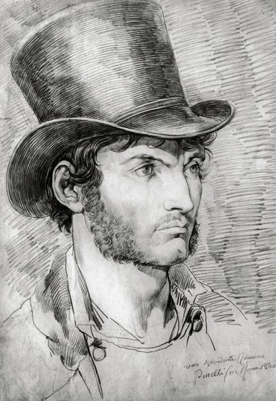 Miesmuotokuva (tosi roomalainen), piirustus Bartolomeo Pinelli (1781-1835) tekijältä Bartolomeo Pinelli