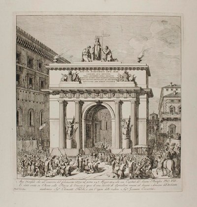 Pius VII:n voitokas saapuminen Roomaan 24. toukokuuta 1814 tekijältä Bartolomeo Pinelli