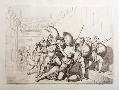 Tarpeia avaa kaupungin portit tekijältä Bartolomeo Pinelli