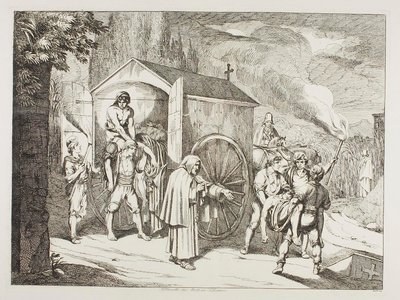 Kuolleen kuljettava vaunu San Lorenzossa tekijältä Bartolomeo Pinelli