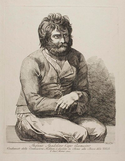 Ryöstöjoukon johtaja Stefano Spadolino tekijältä Bartolomeo Pinelli