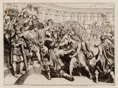 Titus Quinctius Flamininus julistaa Kreikan valtioiden vapautta. tekijältä Bartolomeo Pinelli