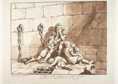 Ugolini della Gherardesca ja hänen poikansa nälkätornissa tekijältä Bartolomeo Pinelli