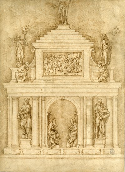 Proyecto para las sepulturas de León X ja Clemente VII tekijältä Bartolommeo Bandinelli