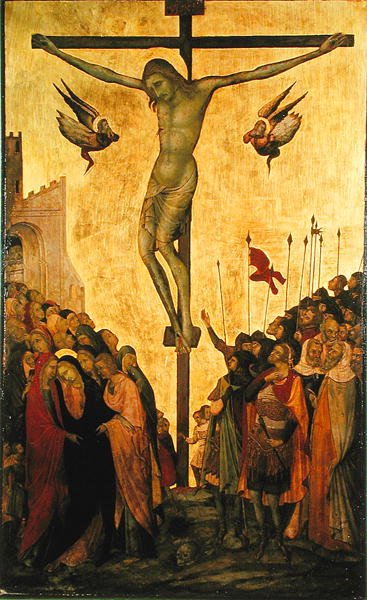 Golgata (kulta ja tempera paneelissa) tekijältä Bartolommeo Bulgarini