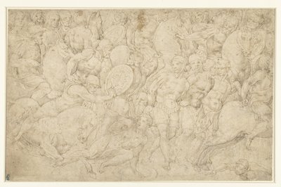 Taistelu ratsuväen ja jalkasotilaiden välillä ja vankien karkottaminen tekijältä Bartolommeo Neroni (attributed to)