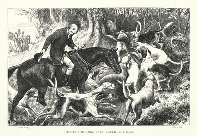 Koirien asettaminen suojaan (kaiverrus) tekijältä Basil Bradley