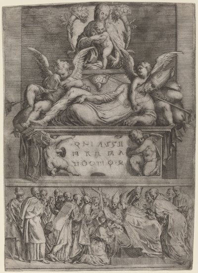 Piispan hauta tekijältä Battista Angolo del Moro after Parmigianino