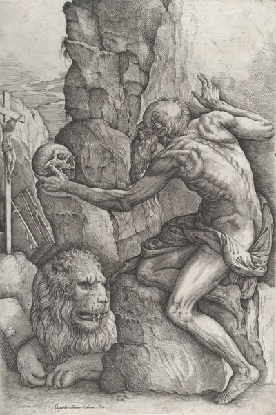 St. Jerome, n. 1550-60. tekijältä Battista Franco Veneziano