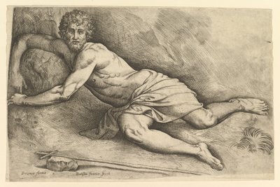 Pyhä Johannes Kastaja erämaassa, n. 1552-54. tekijältä Battista Franco Veneziano