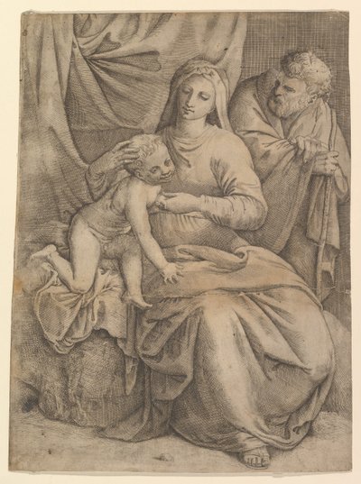 Pyhä perhe, 1510-61. tekijältä Battista Franco Veneziano