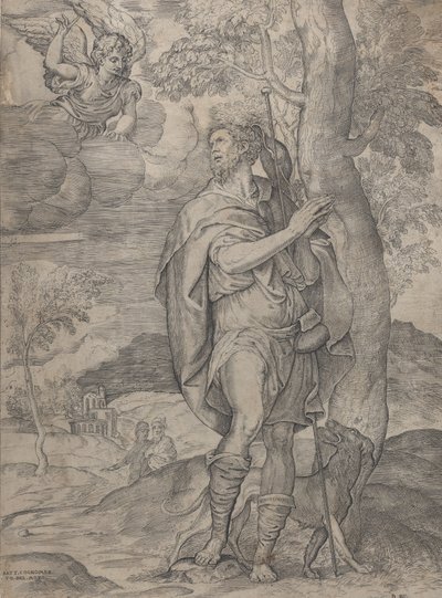 Saint Roch, 1535-73. tekijältä Battista del Moro