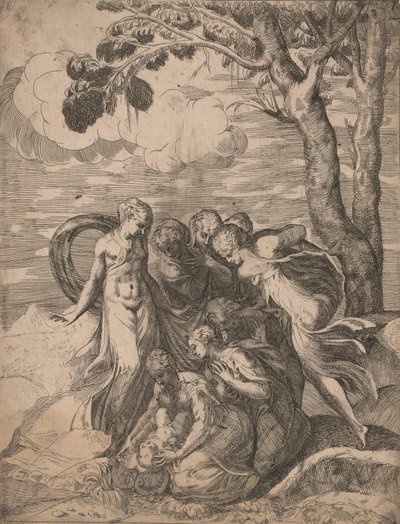 Mooseksen löytö, 1540-luku. tekijältä Battista del Moro