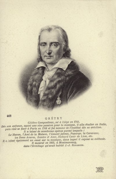 Andre Gretry, belgialainen säveltäjä (1741-1813) tekijältä Belgian School