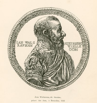 Jean Walravenz, joka tunnetaan nimellä Oomken, hullujen prinssi, Brysselissä, 1563 tekijältä Belgian School