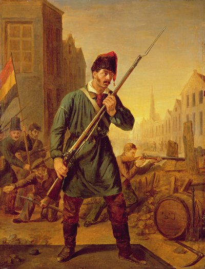 Belgian vallankumouksen sotilas vuonna 1830 tekijältä Belgian School