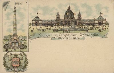 Matkamuisto Antwerpenin kansainvälisestä näyttelystä, Antwerpen, Belgia, 1894 tekijältä Belgian School