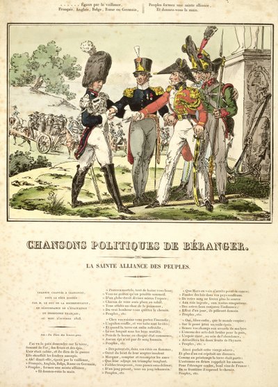 Kansakuntien pyhä liitto, Chansons Politiques de Beranger, 1815-1818 tekijältä Belgian School