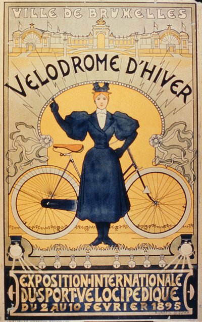 Talvipyöräilyrata, kansainvälinen Velocipede-urheilun näyttely Bryssel, 2.-10. helmikuuta 1895 tekijältä Belgian School