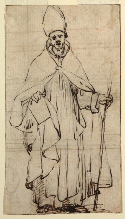 Piirros, Seisova piispa, n. 1620 tekijältä Belisario Corenzio