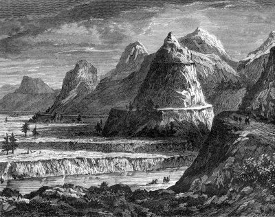 Fraser-joen terassit, Brittiläinen Kolumbia, Kanada, 1800-luku. tekijältä Bellel