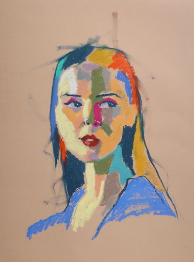 Väritutkimus 20, 2023 (pastelli paperille) tekijältä Ben Benet