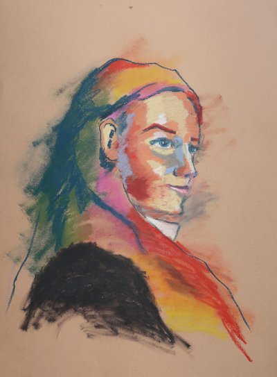 Väritutkimus 4, 2023 (pastelli paperille) tekijältä Ben Benet